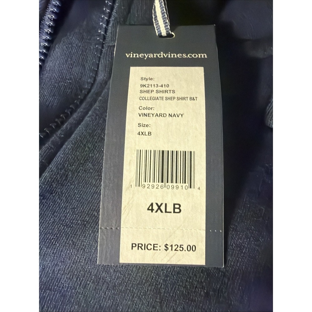 Vineyard Vines Collegiate Shep Shirt 1/4 Zip Pullover 4XLB NWT *125 Navy - Picture 4 of 9
